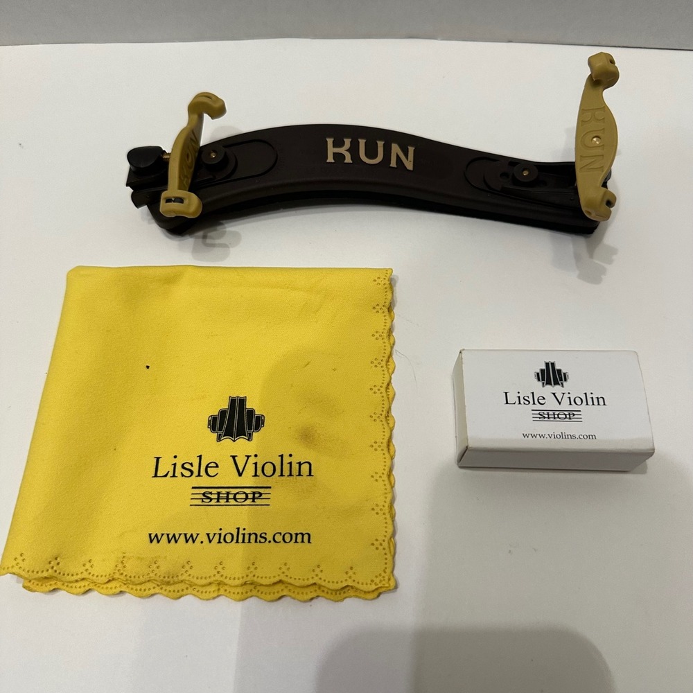 Kun 4/4 Violin Shoulder Rest + Rosin & Cloth Lisle Violin Shop Lot